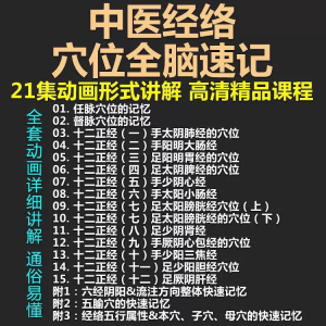 中医经络穴位全脑速记视频教学快速记忆动画形象加深记忆课程教程-筠熙虚拟仓