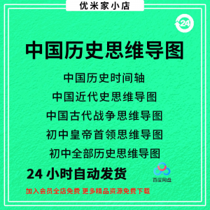 中国思维导图初中朝代近代史时间轴皇帝战争电子版资料图-筠熙虚拟仓