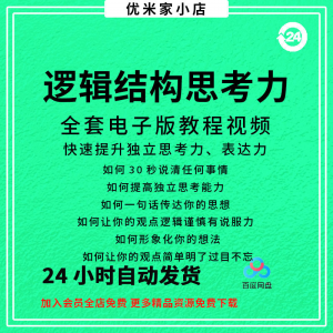 结构化逻辑思维能力训练视频课程表达清晰思维逻辑说服力教程资料-筠熙虚拟仓