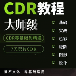 cdr教程视频Coreldraw自学平面设计广告排版零基础入门学习课程-筠熙虚拟仓