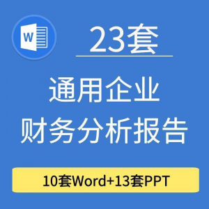 23套通用企业公司年度财务分析报告word电子文档模板PPT演示-筠熙虚拟仓