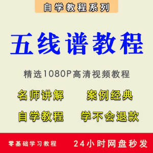 五线谱视频教程教学培训课程在线自学儿童零基础从入门到精通教程-筠熙虚拟仓