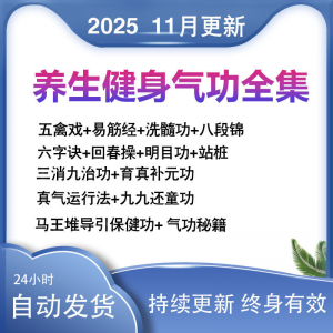 2025健身气功八段锦视频教程五禽戏六字诀易筋经养生功法教学站桩-筠熙虚拟仓