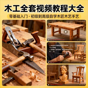 木工木匠木艺手艺零基础入门学习初级到高级全套视频教程-筠熙虚拟仓