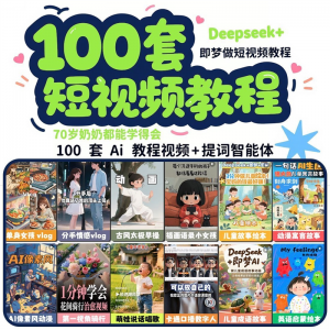 DeepSeek短视频制作教程提示词即梦AI可灵动画剪映豆包动画教程3d-筠熙虚拟仓