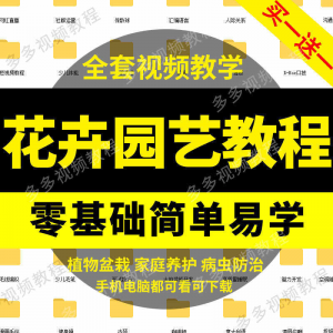 花卉园艺家庭养花盆栽苗圃栽培常识自学视频教程素材资料全套课程-筠熙虚拟仓