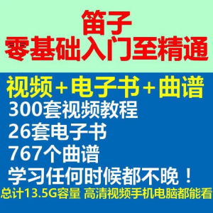 竹笛初学者曲谱入门课程笛零基础视频教学自零基础演奏电子版吹笛-筠熙虚拟仓