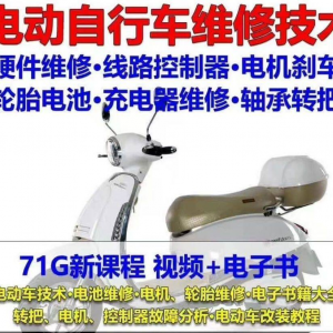电动车维修视频自学教程零基础学习常见故障保养技术案例讲解大全-筠熙虚拟仓