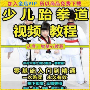 跆拳道自学教学视频跆拳道训练视频跆拳道运动教程少儿培训素材-筠熙虚拟仓