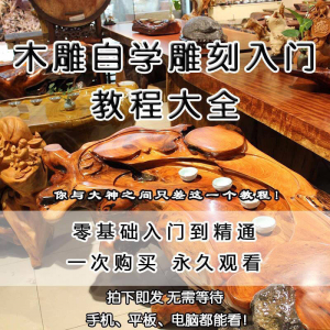 木雕自学雕刻入门教程木匠制作diy手工技术玉石学习视频教学课程-筠熙虚拟仓